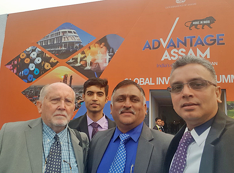 From left: Capt Malcolm Parrott is pictured with executives of the Patsloke Group Mr Karan Chhabra, Mr Milind Koltey and Mr K Srinivas Patnaik (MD & CEO of TMG Asia and Patsloke Marine) at the Assam Advantage summit